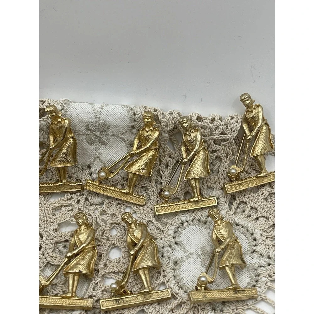 Vintage Retro Women's Golf Pin Vintage Gold Tone Wiesner Lot Of Pins Qty13‎